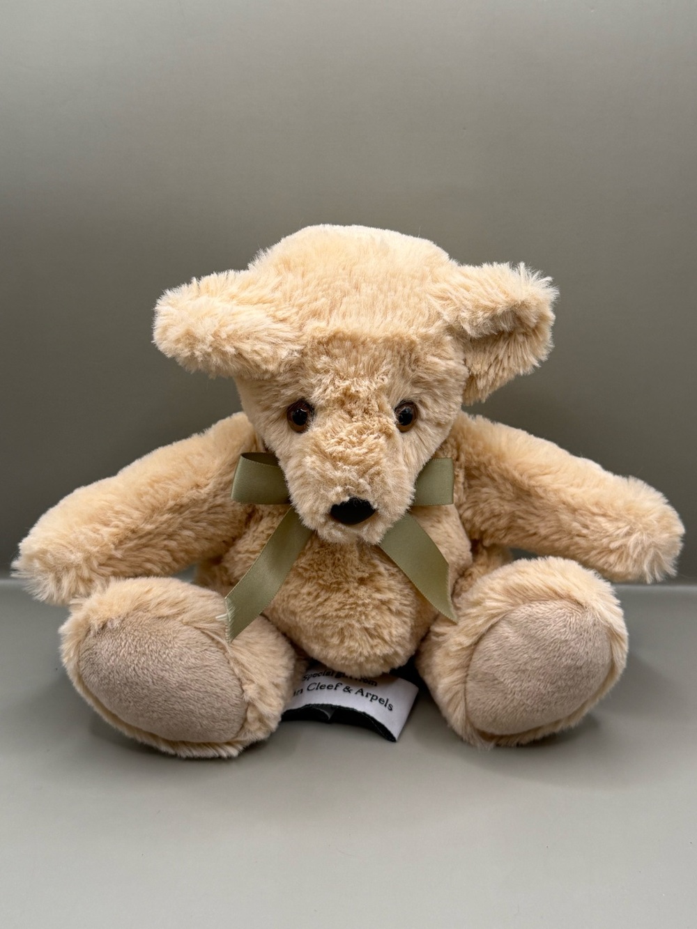 Van Cleef & Arpels Teddy Bear Plush Stuffed Animal Gift Bear Green Bow